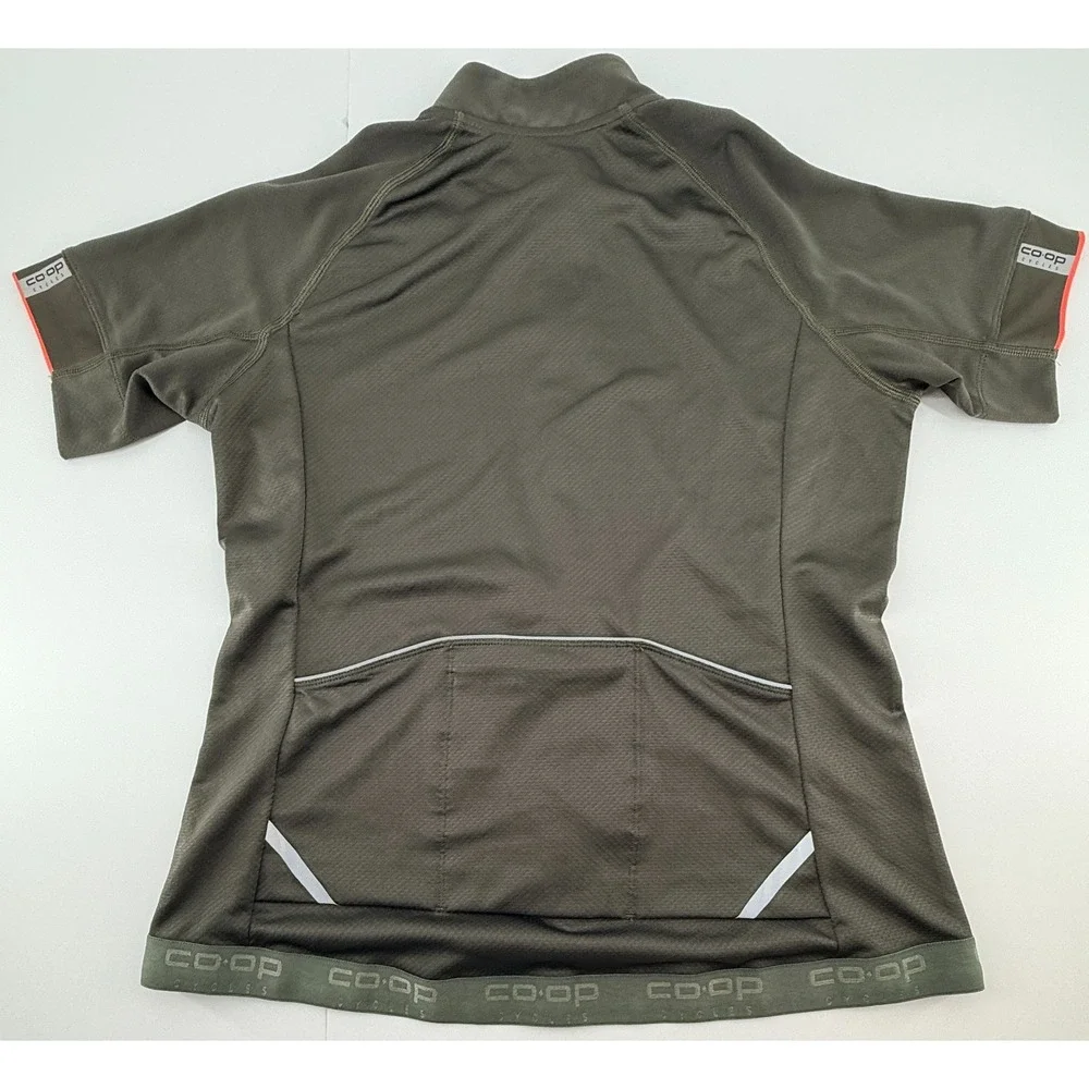 Co-Op Cycles Cycling Jersey Women Large Green Full Zip Short Sleeve Fitted Adult